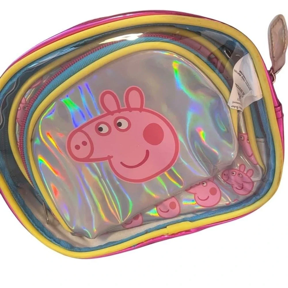 Peppa‎ Pig 3 Piece Bag Set NEW Pencil Case Makeup Bag Small Bags